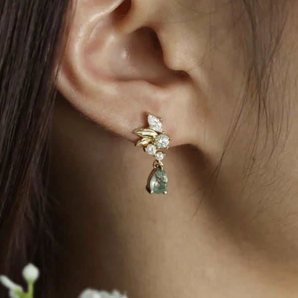 Blair Green Moss Agate Earrings - Image 3