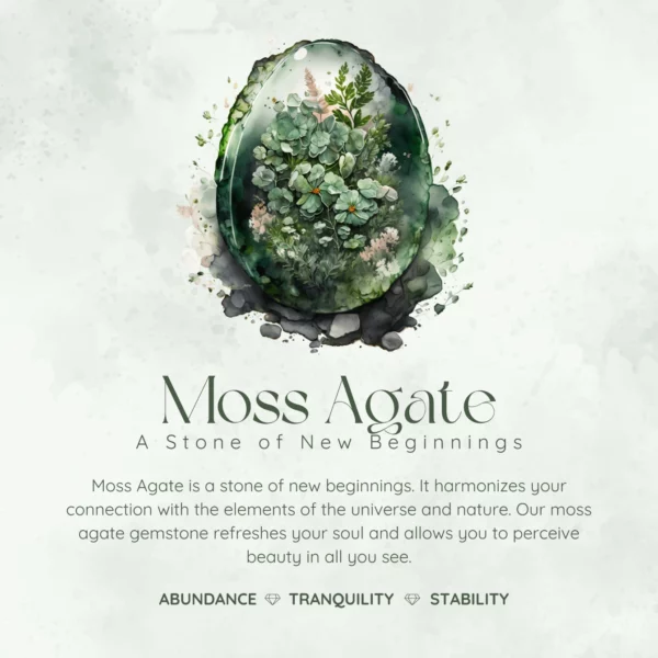 Between the Leaf Oval Moss Agate Ring - Image 6