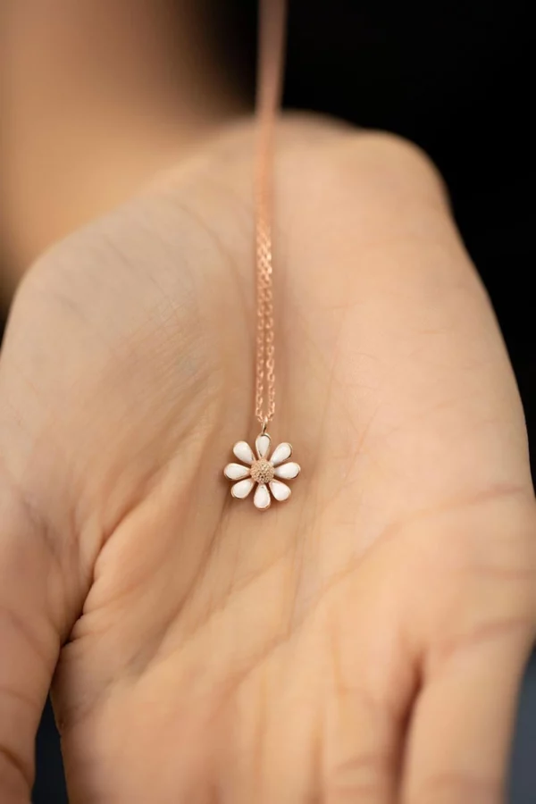 Rose Gold Daisy Necklace - Image 3