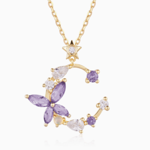 Monarch Butterfly Amethyst Opal Necklace